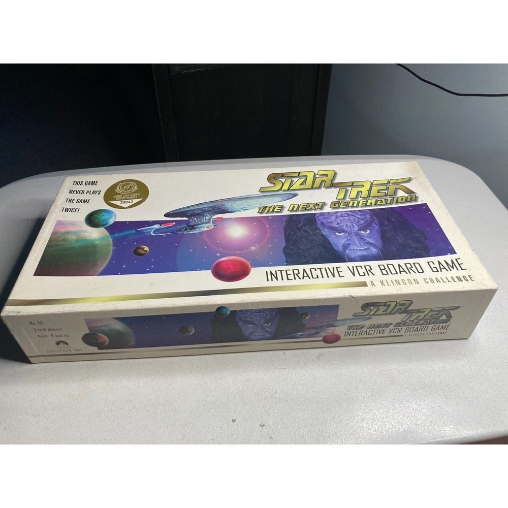 New Star Trek The Next Generation Interactive VCR Board Game 1993 Open Box